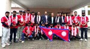 अरब क्लासिक बेसबल लिगमा भाग लिनका लागि नेपाली टोली अरब (युएई) प्रस्थान