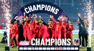 अन्तर्राष्ट्रिय महिला फुटबल प्रतियोगिताको फाइनल खेलमा नेपाल म्यानमारसँग २–० गोलको अन्तरले पराजित