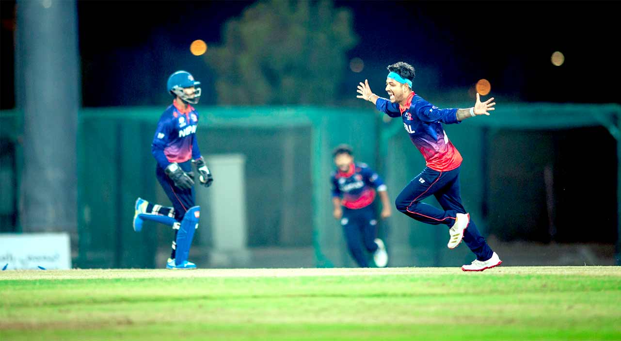 कतारलाई ५ रनले पछाडि पार्दै नेपालको रोमाञ्चक जित